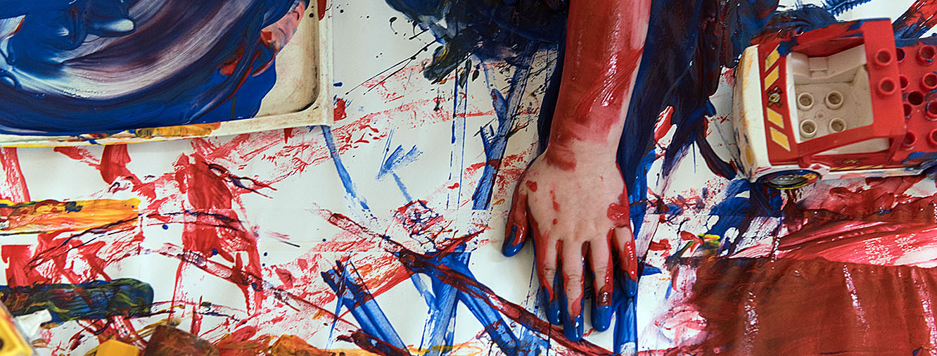 messy hands get a painting